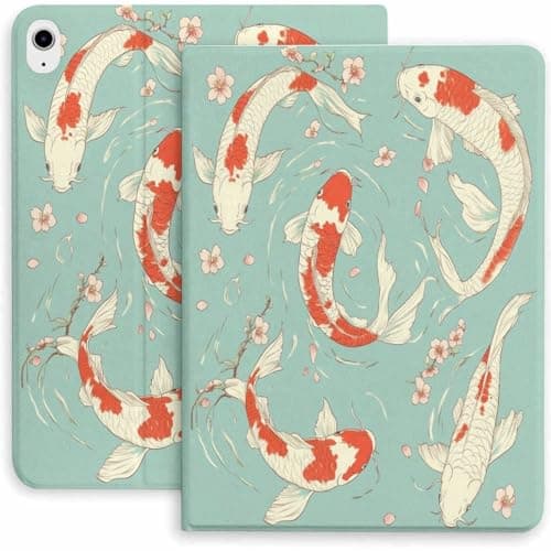 Koi Fish Art Case for iPad 9th/10th/11th Gen,Mini 5/4/3/2/1(7.9in) Mini 6 (8.3in) Mini 7(8.3in),Air 4/5/6/7,Pro 11in(2020/2021/2022/2024) Auto Wake/Sleep