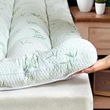 LUNESTRY Oeko-TEX Certified King Mattress Topper, 3 Inch Plush Pillow Top Matress Pad for Back Pain Relief, Cooling Mattress Topper with 6"-18" Deep Pocket, Rayon Derived from Bamboo (78"x80")