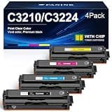 PANINK Compatible C3210 Toner Cartridge Replacement for Lexmark C3210C0 C3210K0 C3210M0 C3210Y0 Toner Cartridge for Lexmark C3224 C3326 C3426 MC3224 MC3326 MC3426 Series Printer - 4 Pack,with Chip