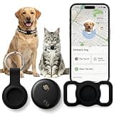 Dog Tracker, GPS Tracker for Dogs with Real-Time Location Tracking, No Monthly Fee or SIM, IP68 Waterproof Mini Pet Finder, 365-Day Battery, Stay Connected & Worry Less, iOS Only (Black)