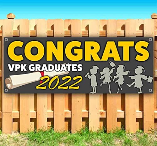 Congrats Graduate 2022 Banner 13 oz | Non-Fabric | Heavy-Duty Vinyl Single-Sided With Metal Grommets | Graduation, School, Diploma, College, Senior