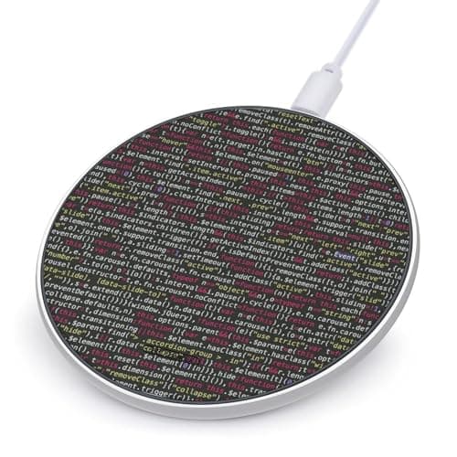 Programmer Programming Code Wireless Charger Portable 10W Fast Wireless Charging Pad Compatible with Phone Ultra-Thin Charging Station Lightweight Charger Mat for Travel Home Office Desk