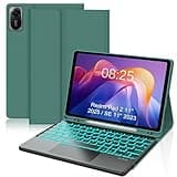 Backlit Keyboard Case for Xiaomi Redmi Pad 2 11 Inch 2025 & Redmi Pad SE 11 Inch 2023 Case Keypad with Trackpad, Detachable Touch Keyboard Cover with Pen Holder for Mi Pad2 11'' Tablet, Green
