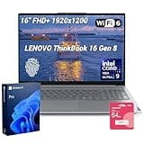 Lenovo ThinkBook 16 Gen 8 Business AI Laptop, Intel Core Ultra 9 185H, 16" FHD+ IPS, 32GB DDR5, 2TB PCIe SSD, Wi-Fi 6, HDMI, Fingerprint Reader, IR Camera, AI-Ready, Windows 11 Pro, Grey, w/Bundle