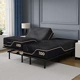 EGOHOME Split King Adjustable Bed Frame and 14 Inch Cooling Memory Foam Mattress, Wireless Remote Head and Foot Incline, 12 inch Legs, Zero Gravity
