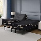 EGOHOME Split King Adjustable Bed Frame and 14 Inch Cooling Memory Foam Mattress, Wireless Remote Head and Foot Incline, 12 inch Legs, Zero Gravity