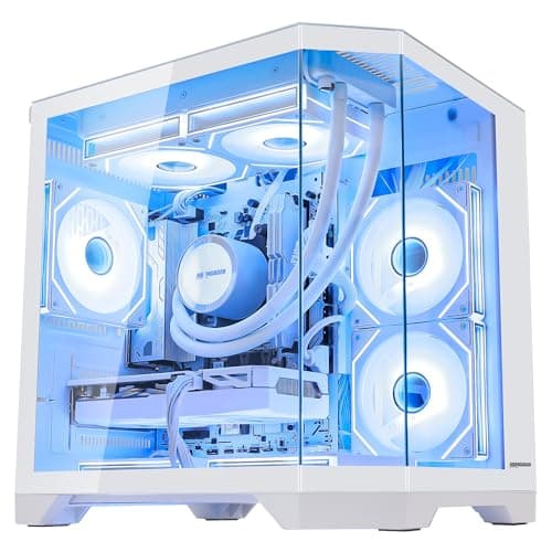 AI Gaming PC Desktop, RTX 5070 TI 16GB GDDR7, AMD Ryzen 7 7800X3D, 32GB DDR5 6000MHz RAM, 1TB PCIe SSD, 240mm AIO & 7 RGB Fans, 850W PSU, Windows 11 Prebuilt Tower Computer, Ocean of Stars White
