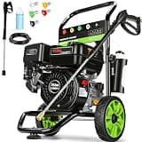 4200PSI Gas Pressure Washer 4.0GPM Gas Power Washer Gas Powered Washing Machine Commercial Pressure Washer w/ 25ft Hose Reel&5 Nozzles for Patio Garden Yard Vehicle,EPA/CARB/ETL