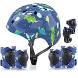 Kids Helmet with Knee Pads Elbow Pads and Wrist Guards,Child Protective Gear for Boys Girls Age 3-5-8 Years fit Roller Skates, Skateboarding, Scooter Bicycle Skate Scooter Skateboard (Blue)