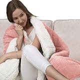 ALANSMA Sherpa Weighted Blanket for Adult Minky Velvet Warm Thick Fuzzy Bed Blanket with Soft Plush Flannel Enjoy Quality Sleep(Pink,15Lbs)