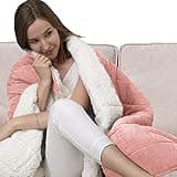 ALANSMA Sherpa Weighted Blanket for Adult Minky Velvet Warm Thick Fuzzy Bed Blanket with Soft Plush Flannel Enjoy Quality Sleep(Pink,20Lbs)