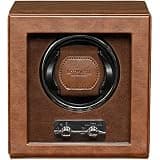 ROTHWELL Single Watch Winder for Automatic Watches with Quiet Motor with Multiple Speeds and Rotation Settings (Tan/Brown)