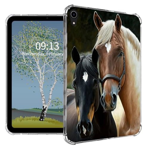 Clear Case for iPad mini 6th Generation 8.3 inch 2021,Slim Lightweight Scratch Proof Transparent TPU Back Cover for 8.3" iPad mini 6,Two Horses