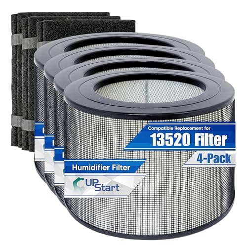 4-Pack 24000 True HEPA Air Purifier Filter Set Replacement for Honeywell 13520 Filter - Compatible with Honeywell 13520 Filters Model with Carbon Foam Pre-Filter Prefilters