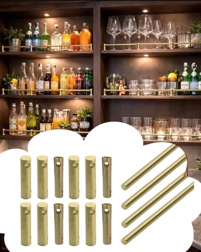 Elitix 4 Pack Shelf Railing Bracket 10 20 30 40 50 60 70 Inch, Shelves Spindles Fence with Posts & Screws, Cabinets Tube Barrier Kit(Style-C,30in/76.2cm)