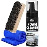 POLIXEL Car Interior Foam Cleaner - Powerful Waterless Carpet Upholstery & Seat Stain Remover for Leather, Fabric, Vinyl - Auto Detailing Spray with Brush Safe for All Cars - 5oz / 150ml (WHITE)