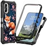 DIGTIALL for TCL K70 5G Phone Case,Fox Cherry Blossoms