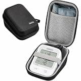Linpr Hard Shell Carrying Case for Blood Pressure Monitor, Compatible with Upper Arm Monitors, Protective Storage Bag with Wrist Strap for Travel & Home Use (Black, M)