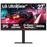 LG 27G640A-B 27-inch Ultragear QHD (2560 x 1440) IPS Gaming Monitor, 300Hz, 1ms, NVIDIA G-Sync, AMD FreeSync Premium, VESA DisplayHDR 400, HDMI 2.1, USB Type-C, Tilt/Height/Swivel/Pivot Stand, Black