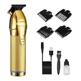 Pro Hair Clipper, Electric Professional Trimmer for Men Cordless Rechargeable Shaver Barber Cutting Machine T Styling(Gold)