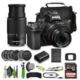Nikon Z50 Compact Lightweight Mirrorless Camera with 16-50mm and 50-250mm Lenses + Soft Case + Cleaning Kit + Memory Card Wallet + Extreme PRO 64GB Card + Card Reader + Hand Strap + Flex Tripod