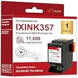 Compatible IXINK357 Quadient Neopost Ink Cartridge for IX-7 Pro Series - Works in IX-7, IX-5, IX-3 Series Mailing Systems & Postage Meter - Fluorescent Red Printer Ink Cartridge IXINK357, 1 Pack