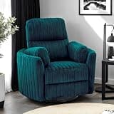 GOWE Power Glider Recliner w/Swivel Curved Arms Pillow Fill Swivel Chair Contemporary Dark Teal Primary Living Room