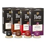 Peet's Coffee, Dark and Medium Roast Espresso Capsules Variety Pack, Compatible with Nespresso Original Machine, 100% Arabica Coffee - Intensity 8-11, 40 Count (4 Boxes of 10 Espresso Capsules)