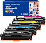 218X Toner Cartridges with Chip Replacement for HP 218A 218X Toner Cartridges for Color LaserJet Pro 3201dw MFP 3301fdw 3301cdw 3301sdw Printer High Yield (4 Pack, Black Cyan Yellow Magenta)