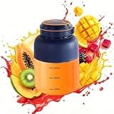 Sakerplus Portable Wireless Juicer Cup,180W Rechargeable Portable Blender with Dual Lids,Self-Clean Mode,Carry Strap,Personal Juicer Cup for Smoothies,Shakes,Fruit Drinks (blue, 1300, Milliliters)