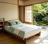 Brafab Tooless Queen Platform Bed, Mid-Century Modern Bed Frame, Queen Size Bed Frame with Wood Slat Support, Kid-Friendly Design,No Box Spring Needed, Easy Assembly, Gift for Home, Walnut