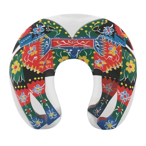 FekiLoot Runner Swedish Dala Horse Folk Travel Pillow,U Shaped Office Napping Pillow Support Neck and Head Comfortable Travel Neck Pillow U Shape Sleeping Essentials for Long Haul Flights