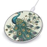 Peacock Pattern Wireless Charger Magnetic Phone Induction Charger 10w Fast Wireless Charging Station Compatible with iPhone 17 16 15 14 13 12 Pro Max Samsung Galaxy S25 S24 S23