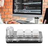 TianfuSpanda Macro Keypad with Mechanical Design, Shortcut Keyboard with Programmable Keys, Mini 3 Key One Handed Keypad for Gaming Office and Industrial Control Users
