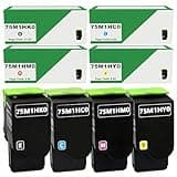 75M1HK0 75M1HC0 75M1HM0 75M1HY0 Toner Cartridge Set Works for Lexmark CS531dw, CS632dwe, CX532adwe, CX635adwe