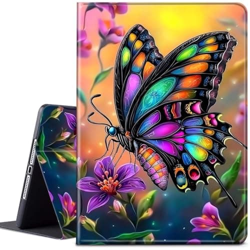 Case for All-New 7" Kindle Paperwhite 12th Gen 2024 & Signature Edition, PU Leather Multi-Angle Anti Slide Stand Smart Cover with Auto Wake/Sleep for Kindle E-Reader,Colorful Butterfly Flowers