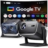 Aurzen BOOM mini Google TV Smart Projector with WiFi and Bluetooth, Voice Control, Family Mode, 20W Dolby Audio, Real-Time Focus,4K Supported Movie Projector for Bedroom/Home/Outdoor Live Sports,Black