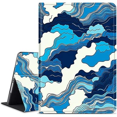 Dikoer for Samsung Galaxy Tab S9 FE 10.9 Inch/S9 11 Inch 2023 (SM-X510/X516B/X710/X716B) Tablet Case, Slim KickstandStand Leather Smart Cover with Auto Wake/Sleep, Blue Waves