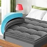 Dual Layer 3 Inch Memory Foam Mattress Topper King Size, 2 Inch Cooling Gel Memory Foam Plus 1 Inch Pillow Top Mattress Pad Cover, with 8-21 Inch Deep Pocket, Grey