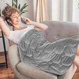 Topblan Weighted Lap Blanket 7lbs for Adults, Small Weighted Blanket Throw for Napping, Relaxation, Calming and Travel, Skin Friendly & Machine Washable for All-Season Sleeping, Grey 24x29 inches