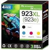 923XL 923e Ink Cartridges Replacement for HP 923 Ink Cartridges 923e Black 923xl Color Ink Combo Pack (4 Pack), Compatible with HP Printer OfficeJet Pro 8125e 8130e 9120e 9125e, Updated with V19.7.1