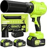 Turbo Jet Leaf Blower with 2X 4.0Ah Batteries and Charger, 650CFM 160MPH Leaf Blower Cordless, 2 Extended Nozzles Turbo Jet Blower for Lawn Care, Yard,Patio,Gutter,Dust,Snow,Car Blowing Water