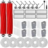 Qrevo S Pro Accessories Kit for Roborock QV 35A , Qrevo S Pro, QV 35S Robot Vacuum, Replacement Spare Parts for Roborock QV 35A: 2 Main Brush, 6 Dust Bag, 6 HEPA Filter, 6 Side Brush, 6 Mop Pad