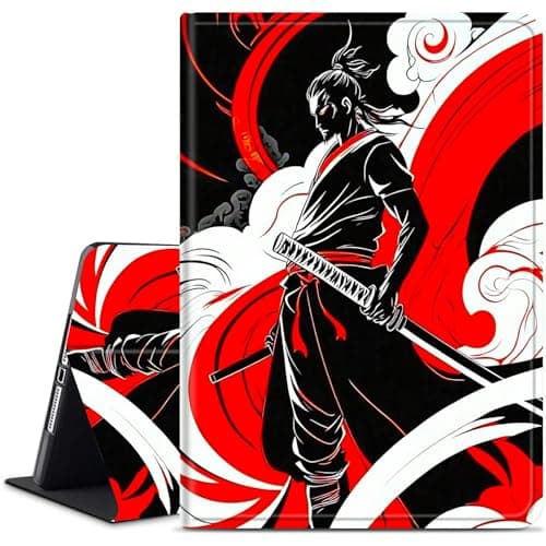 Dikoer for Samsung Galaxy Tab A 10.1 Inch 2019 Model SM-T515/T510 Tablet Case, Slim KickstandStand Leather Smart Cover for Women Men with Auto Wake/Sleep, Red Swordsman