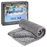 Kidaddle 5lb Weighted Blanket (Grey) 19x22 Inch– Plush Minky Lap Pad with Sensory Support for Autism or ADHD, Giftable Weighted Blanket with Travel Bag for Ages 4+