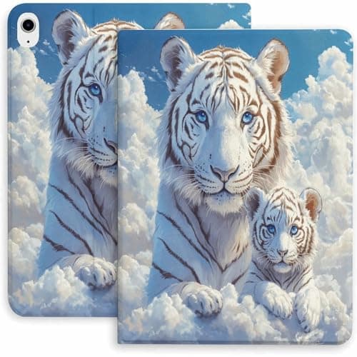 White Tiger and Cub Case for iPad 9/10/11th Mini 5/4/3/2/1(7.9in) Mini 6(8.3in) Mini 7(8.3in),Air 4/5/6/7,Pro 11in(2021/2022/2024)
