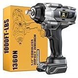 Cordless Impact Wrench 1/2 inch Compatible with Dewalt Battery, 1000FT-LBS (1360N.m) Brushless Electric Impact Gun Includes LED Work Light, 2100RPM High Torque Impact Driver, Bare Tool Only