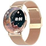 KM88 Women's Smart Watch with Bluetooth Calling, Heart Rate, Sleep and Blood Pressure Monitor, Rose Gold Mesh Band (Golden)