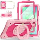 Case for Samsung Galaxy Tab A11+ Plus/A9+ 11 Inch 2025/2023,Ubearkk Case for Samsung Galaxy A9 Plus/A11+ Tablet case with Screen Protector 360 Rotating Stand Shoulder Strap Pen Holder, Rose Pink