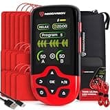 NEOCARBON TENS Unit Muscle Stimulator Ultra for Pain Relief & Recovery, TENS Machine with PMS Steady Mode, Dual Channel Stim Machine for Muscle Therapy, Red